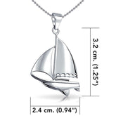 Sterling Silver Sailboat Pendant With Chain Set TSE750 - DiveSilver Jewelry